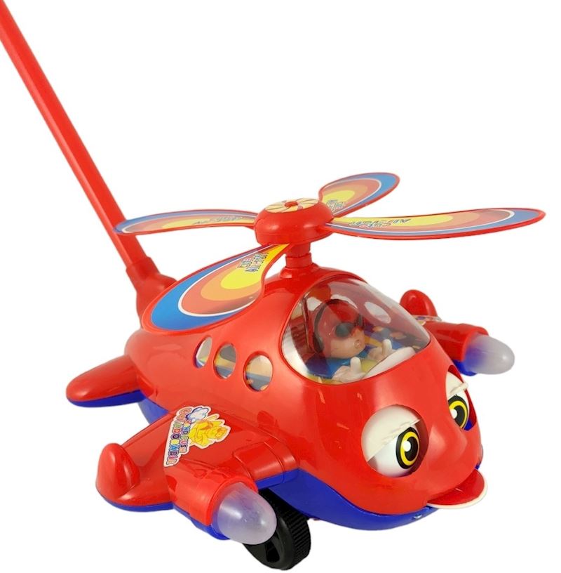 Stossfigur Helikopter am Stab div. Farben sortiert