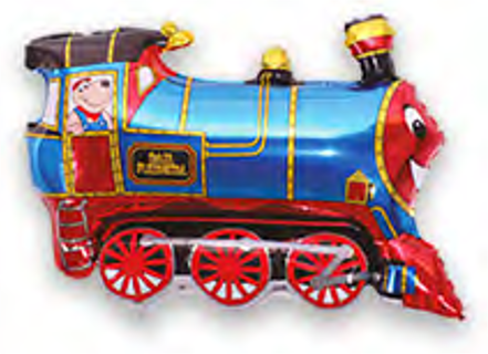 Folienballon Train Blue