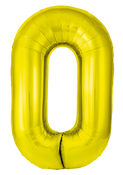 Folienballon Number 0 Gold