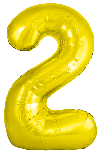 Folienballon Number 2 Gold
