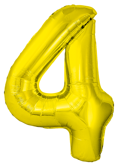 Folienballon Number 4 Gold