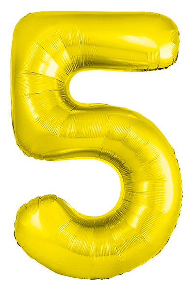 Folienballon Number 5 Gold