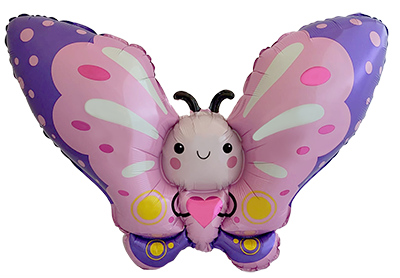 Folienballon Cute Butterfly Fuchsia