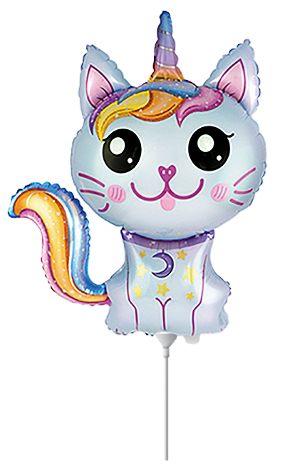 Folienballon Caticorn Blue Mini