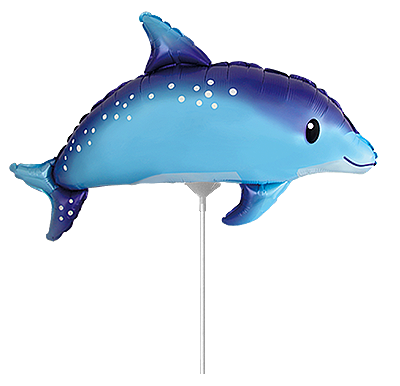 Folienballon Cute Dolphin Blue Mini
